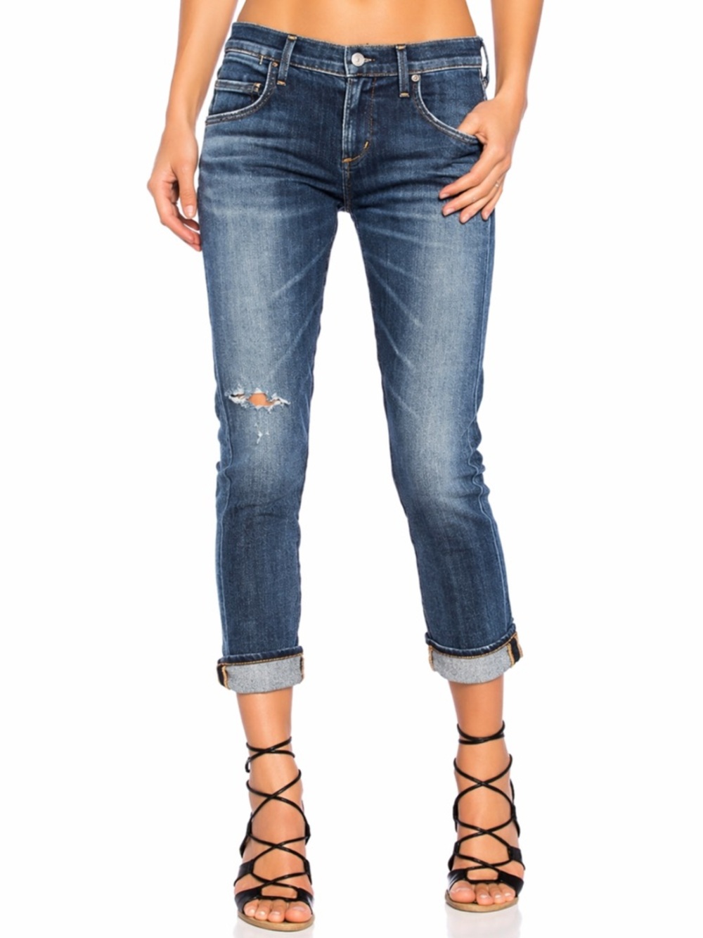 AGOLDE Isabel Slim Boyfriend Ankle Starwood Distressed Jean size 32‎